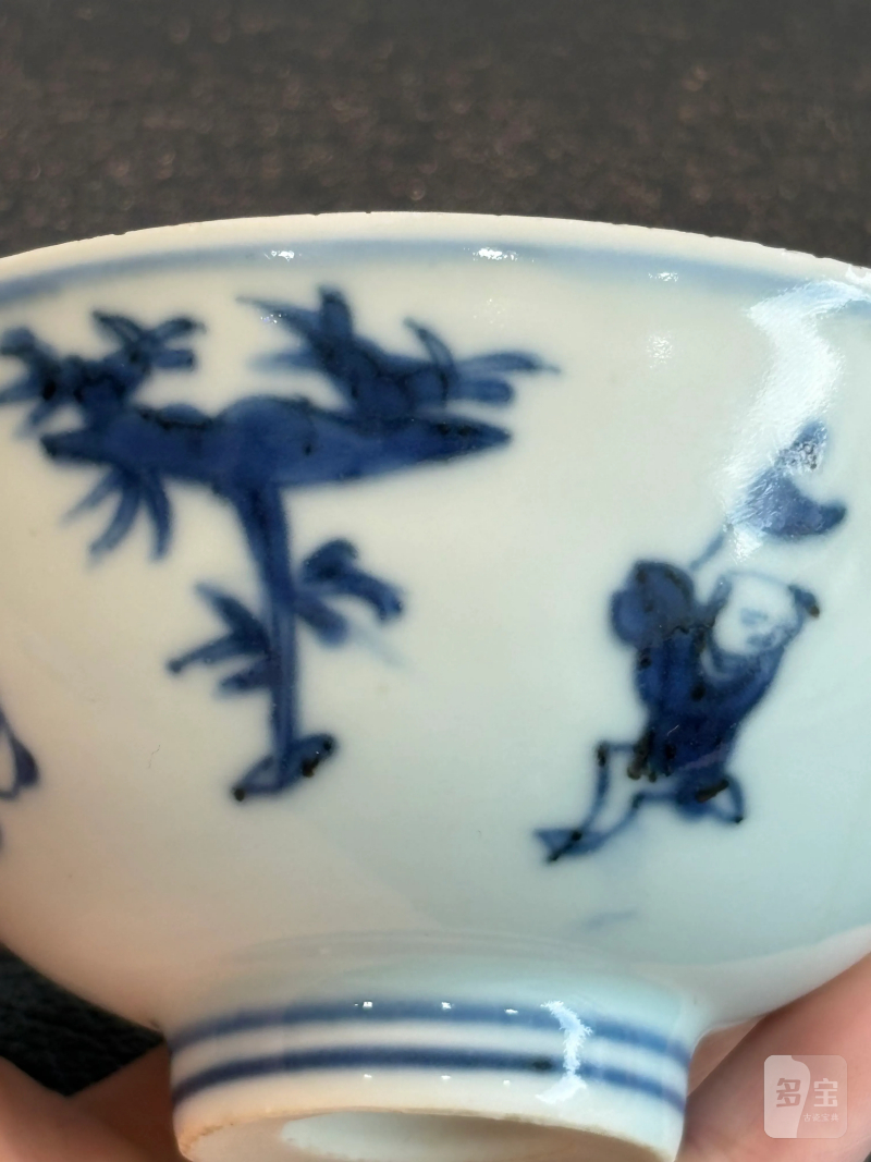 明晚期 青花婴戏图茶圆 - 图14